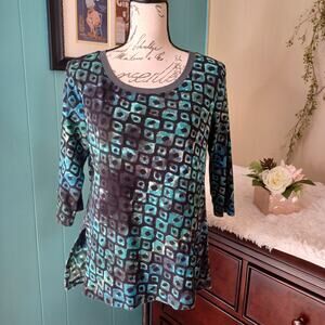 NUEVO SOL Ethical Eco Wearable Art Boho Cotton Blouse Size M